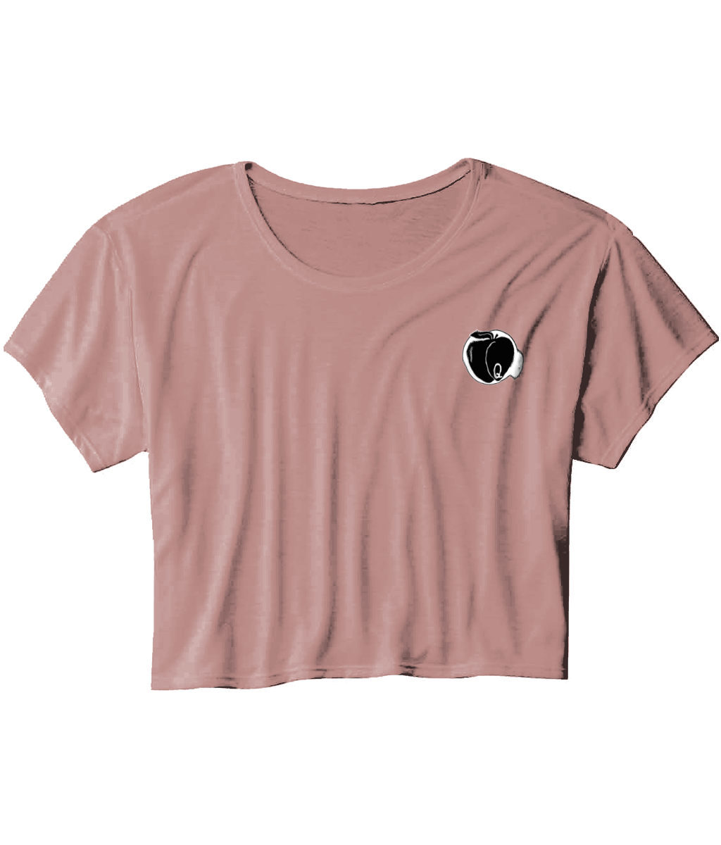 Queen of Peaches -Q -Flowy Cropped T-Shirt