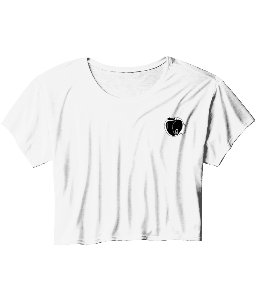 Queen of Peaches -Q -Flowy Cropped T-Shirt