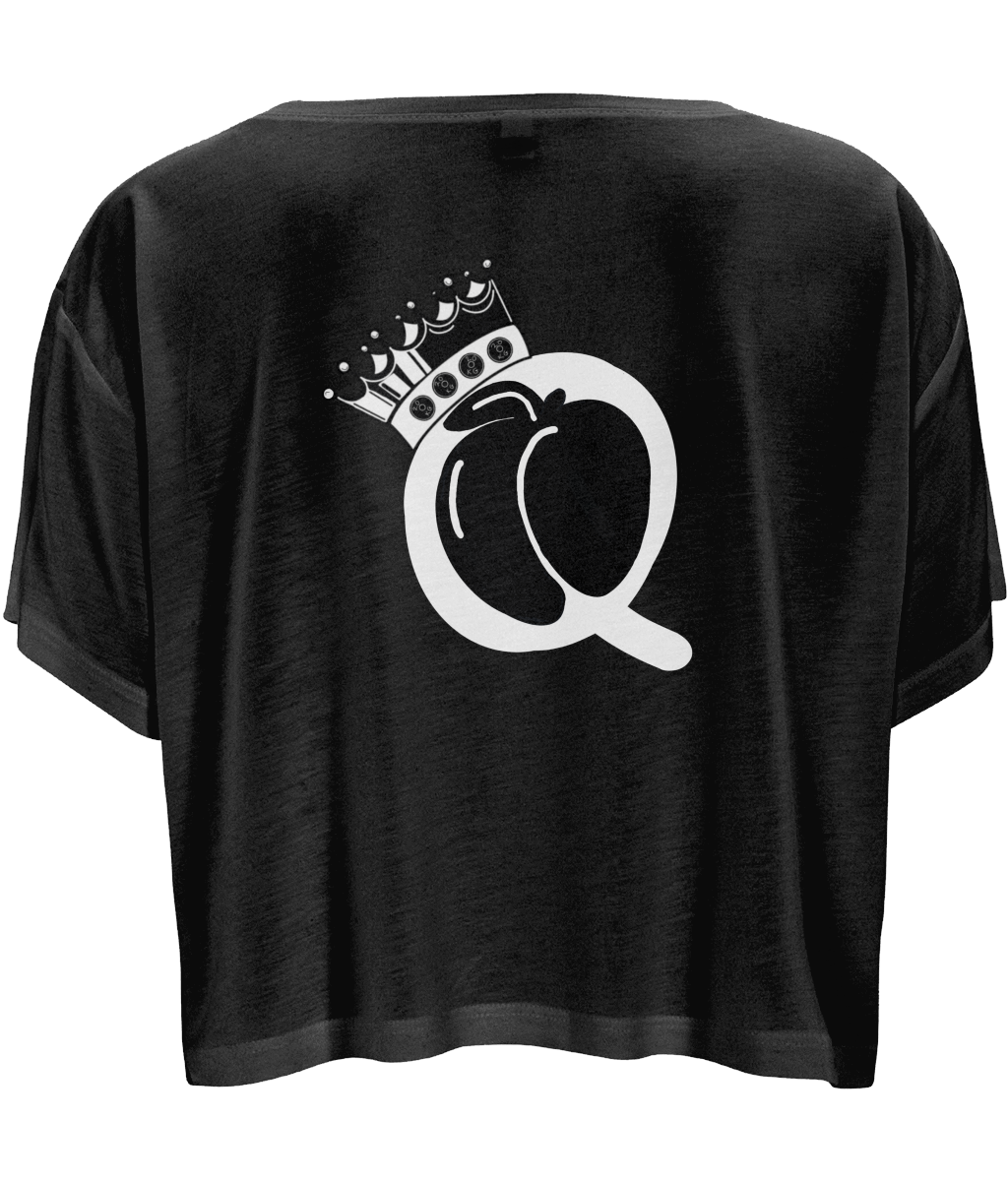 Queen of Peaches -Q -Flowy Cropped T-Shirt