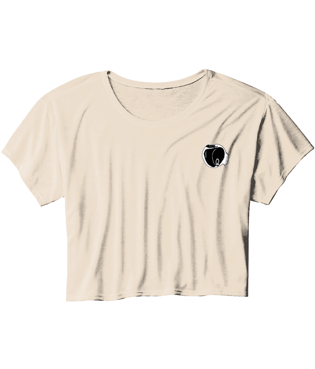 Queen of Peaches -Q -Flowy Cropped T-Shirt