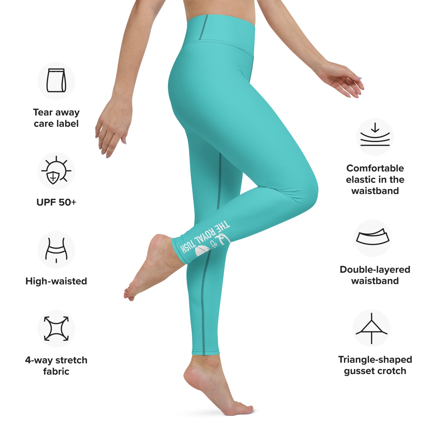 GuoChe Medium Turquoise Legging Yoga Pants for Women Stretchy